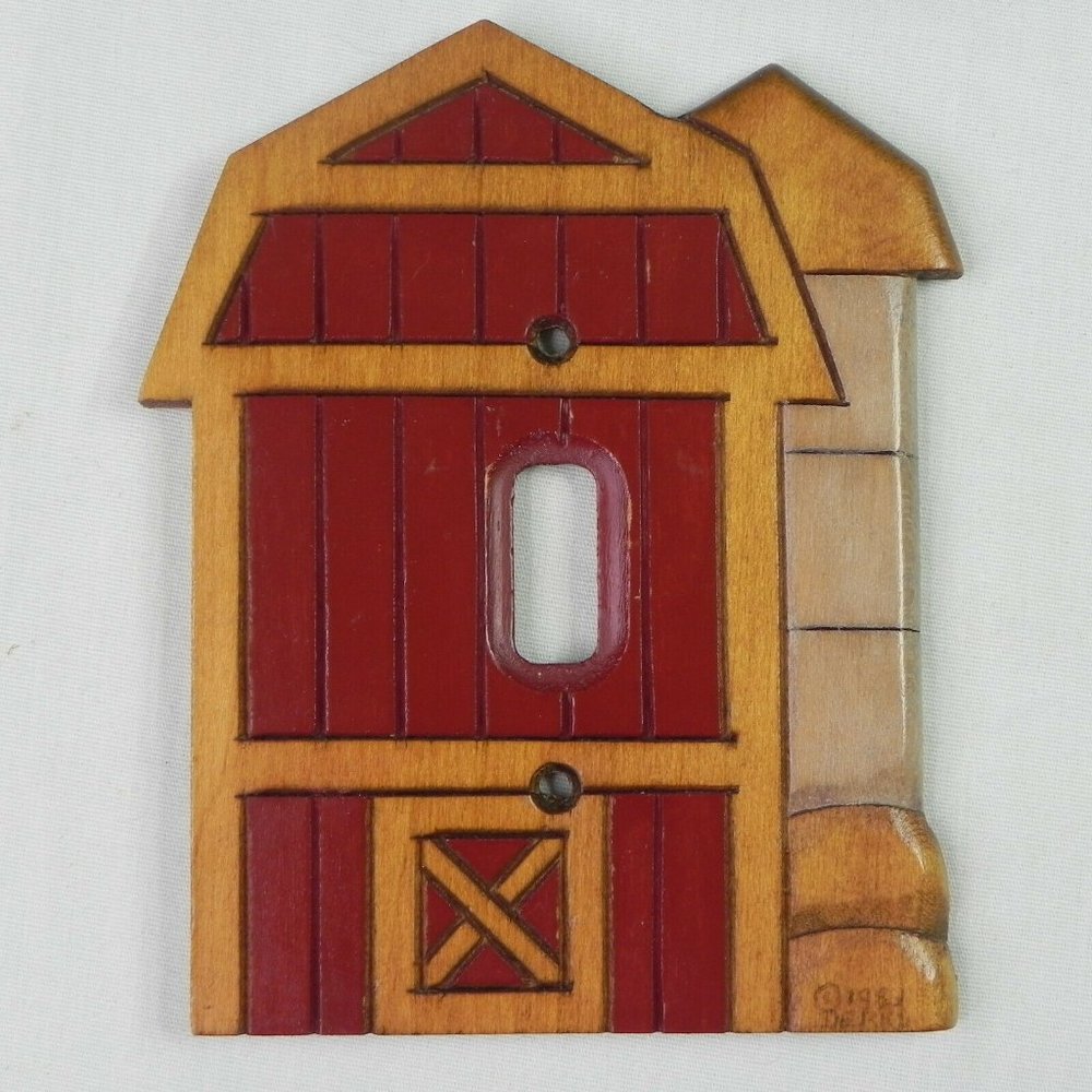 Vintage Rustic Wood Barn Silo Light Switch Cover